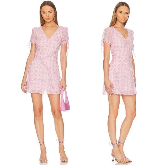 LoveShackFancy Posh Mini Dress, Rose Patch, NWT, Size 4 - Picture 4 of 16